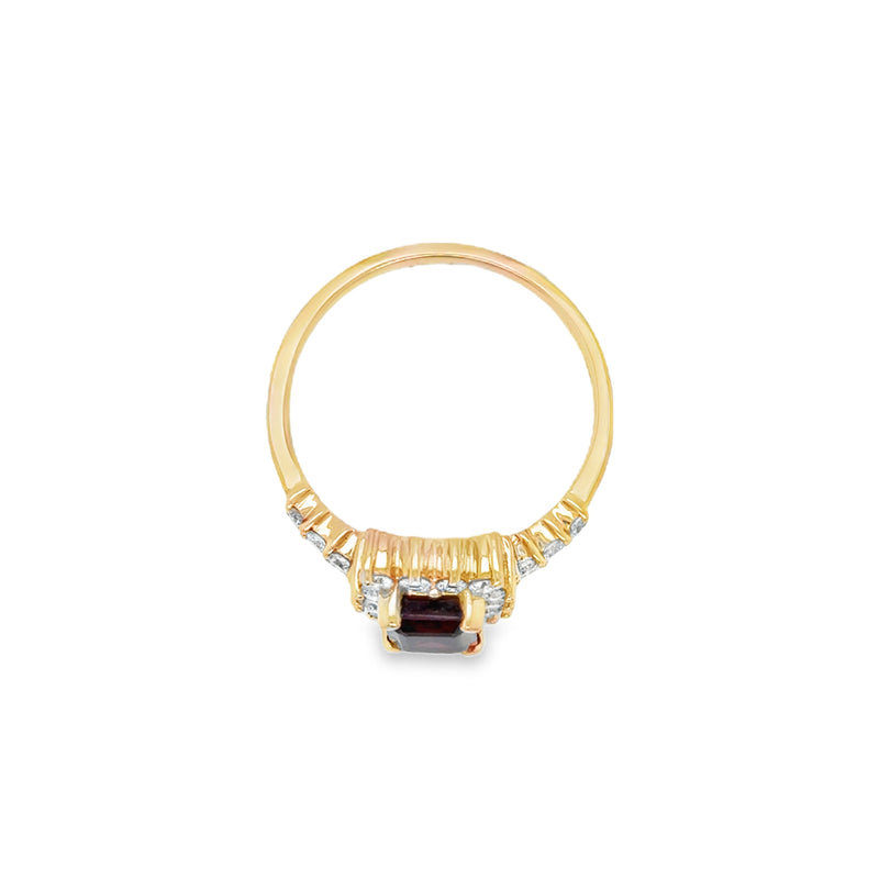 Rhodolite and Diamond Ring