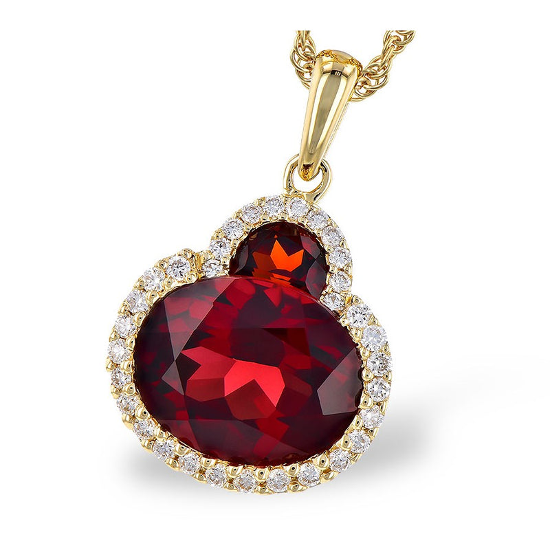 Lustrous Clover Gemstone Pendant