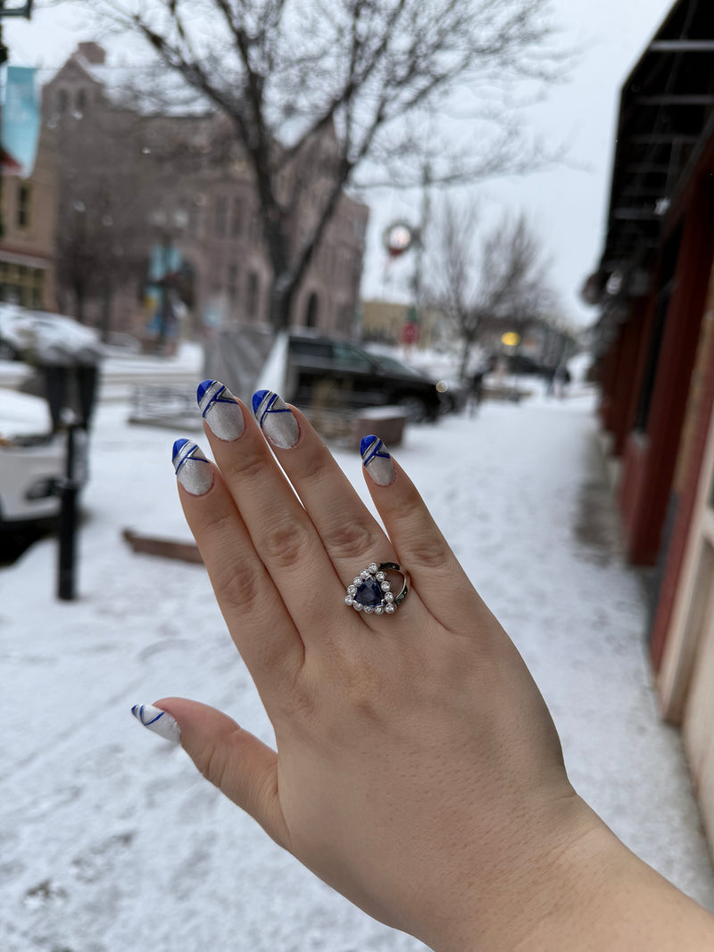 Custom Trillion Burmese Sapphire Ring