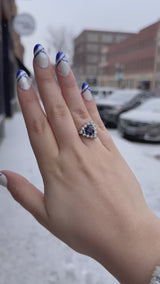 Custom Trillion Burmese Sapphire Ring