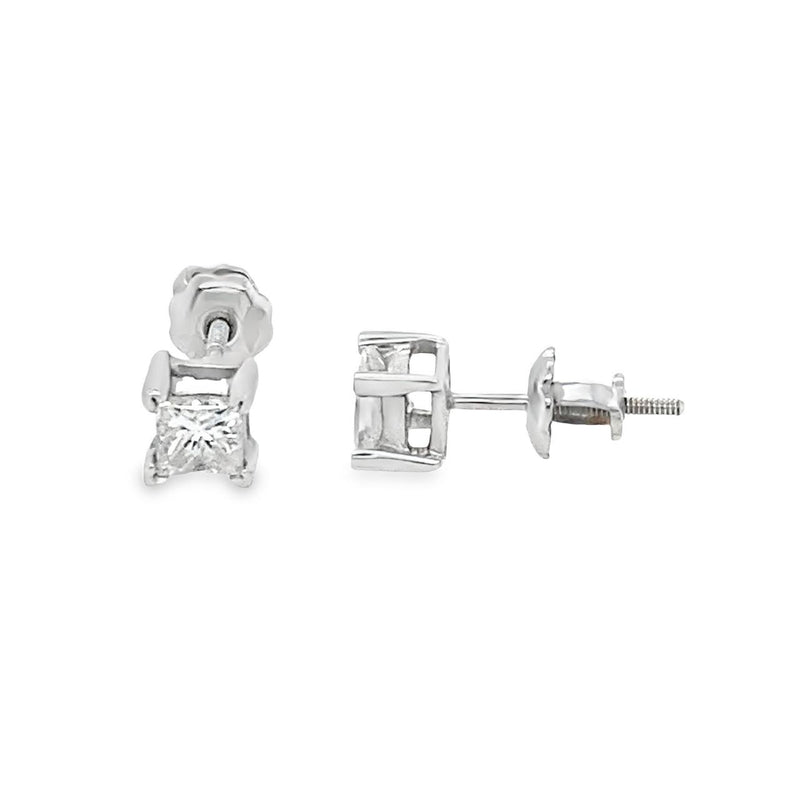 Small Princess Cut Diamond Studs