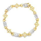 Two-Tone Diamond Fancy Link Bracelet
