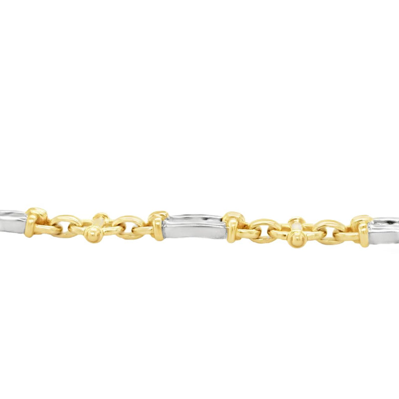 Two-Tone Diamond Fancy Link Bracelet