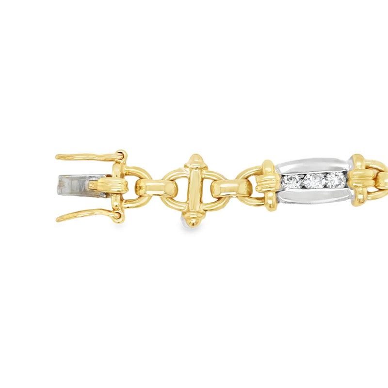 Two-Tone Diamond Fancy Link Bracelet