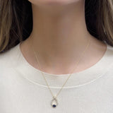 Teardrop Pendant with Sapphire and Diamonds