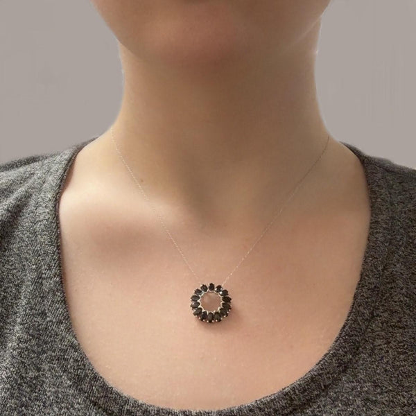 Sapphire Circle Pendant