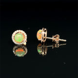 Opal and Diamond Halo Studs