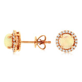 Opal and Diamond Halo Studs