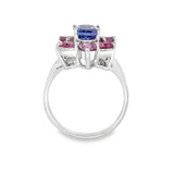 Tanzanite and Pink Sapphire Halo Ring