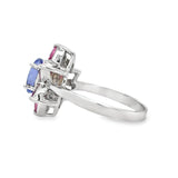 Tanzanite and Pink Sapphire Halo Ring
