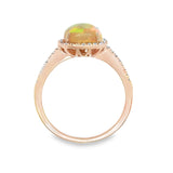 Cushion Opal and Diamond Ring in Rose Gold