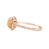 Cushion Opal and Diamond Ring in Rose Gold