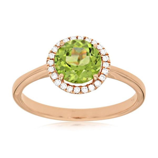 Peridot Ring in Rose Gold