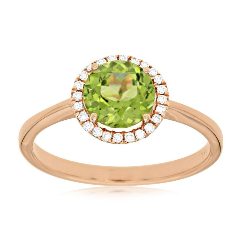 Peridot Ring in Rose Gold