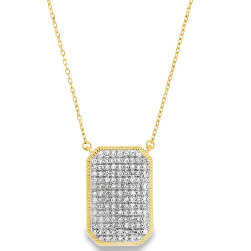 Octagonal Pendant with Diamond Pavé