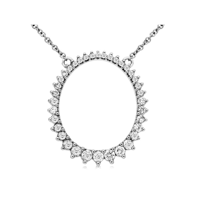 Open Oval Pendant with Diamonds