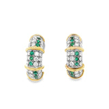 Pavé Emerald and Diamond J-Hoop Earrings