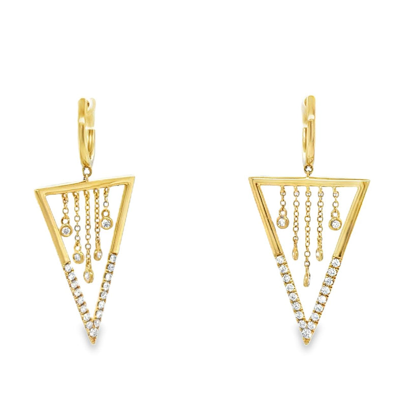 Triangular Chandelier Earrings with Diamonds