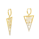 Triangular Chandelier Earrings with Diamonds