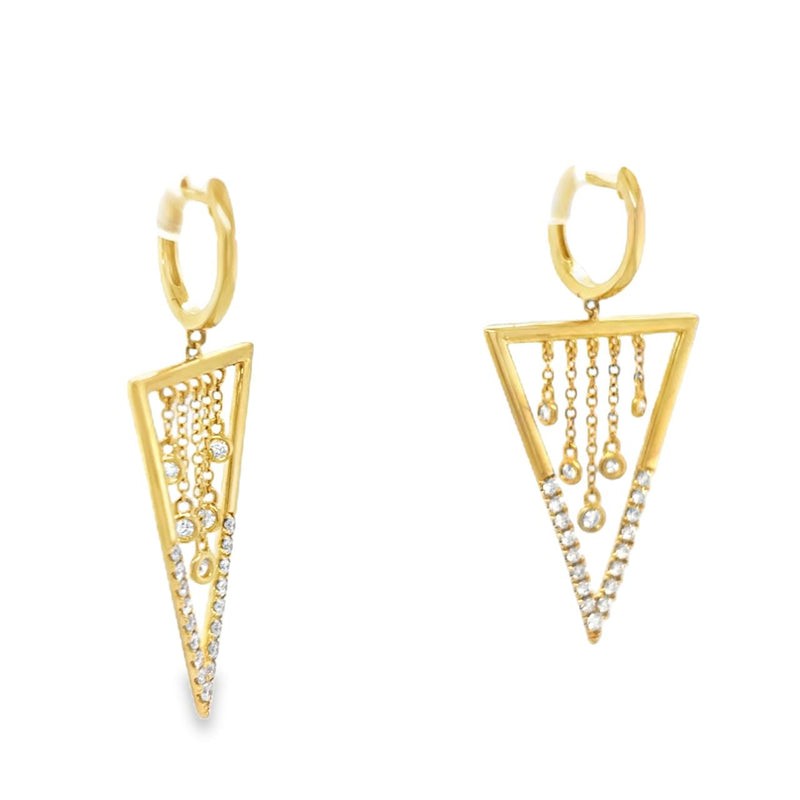 Triangular Chandelier Earrings with Diamonds