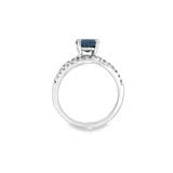 Sapphire and Diamond Split Shank Ring