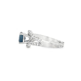 Sapphire and Diamond Split Shank Ring