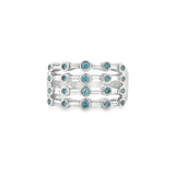 Aqua Blue and Baguette Diamond Ring