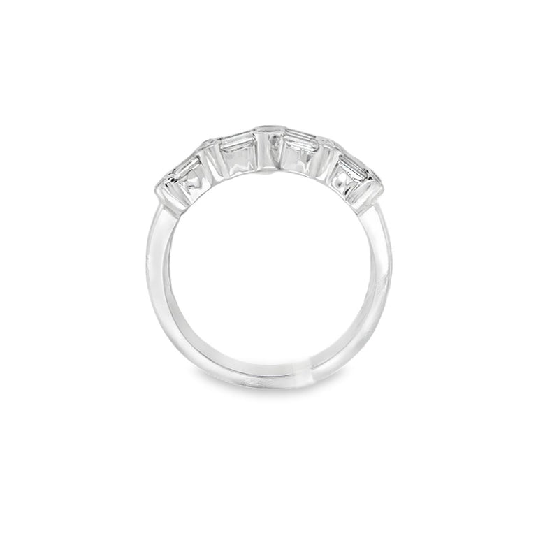 Aqua Blue and Baguette Diamond Ring