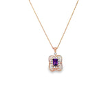 Butterfly-shape Amethyst and Diamond Pendant