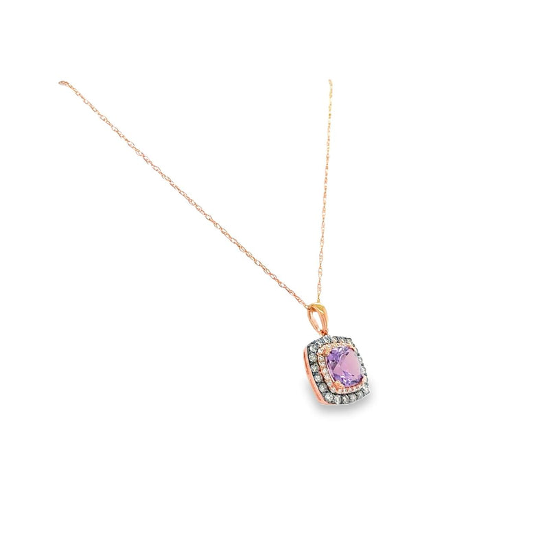 Mocha Diamonds and Amethyst Pendant