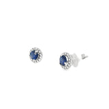 Sapphire Halo Stud Earrings