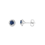 Sapphire Halo Stud Earrings
