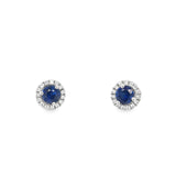 Sapphire Halo Stud Earrings