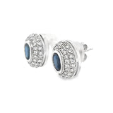 Sapphire and Pavé Diamond Halo Earrings
