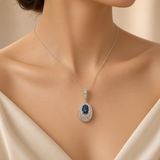 White Gold Sapphire Fashion Necklace