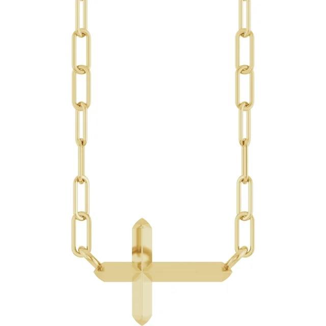 Gold Sideways Cross