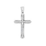 Diamond Cross in Satin White Gold