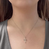 Diamond Cross in Satin White Gold