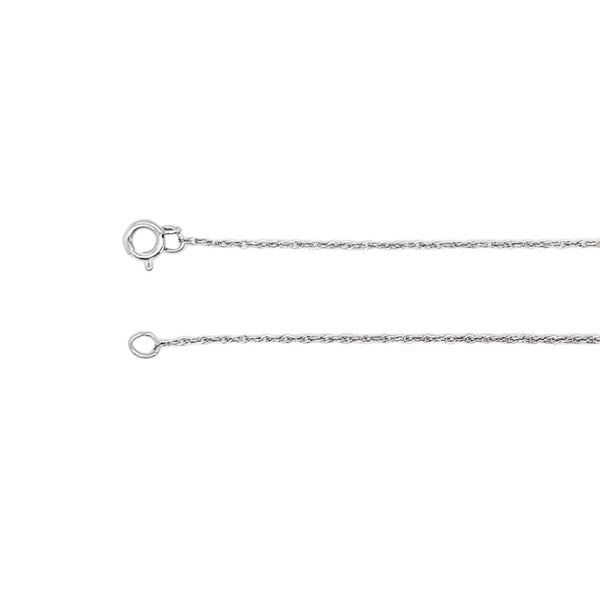 18" 0.8mm Baby Rope Chain in 14kt White Gold