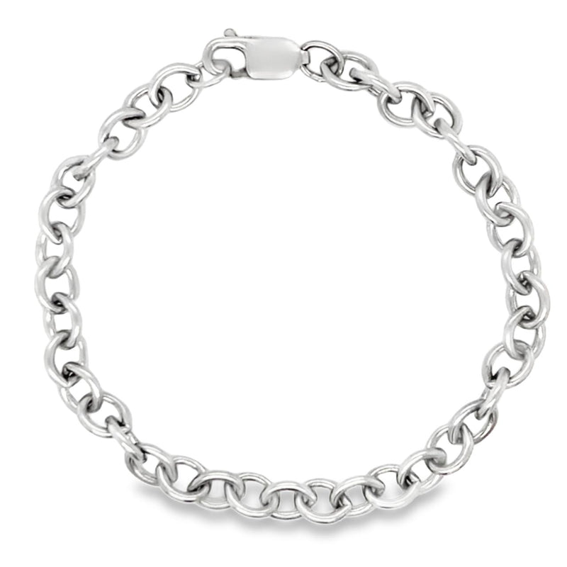 7.5" Heavy Cable Charm Bracelet