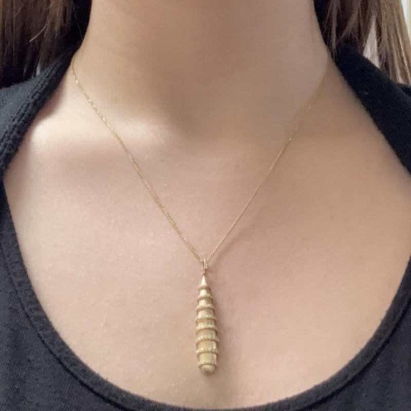 Brushed Gold Pendant Encircled with Diamonds