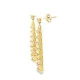 Brushed Gold Earrings Encircled with Diamonds