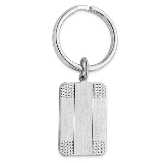 Engravable Satin Corner Key Ring