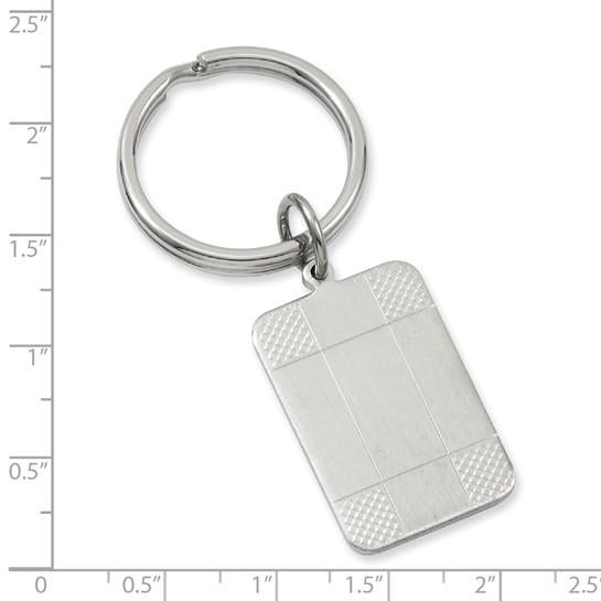 Engravable Satin Corner Key Ring