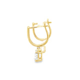 Lab Diamond Hanging Solitaire Hoops