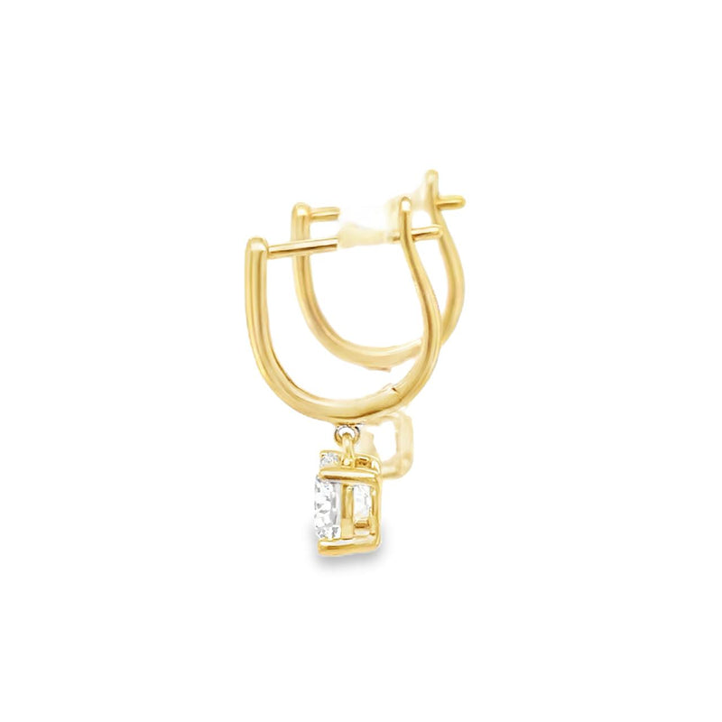 Lab Diamond Hanging Solitaire Hoops