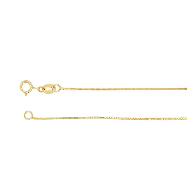 24" 0.6mm Box Chain in 14kt Gold