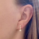 Dangle Illusion Bezel Diamond Earrings