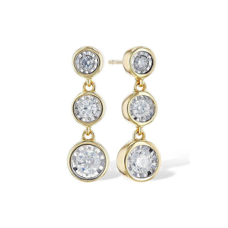 Dangle Illusion Bezel Diamond Earrings
