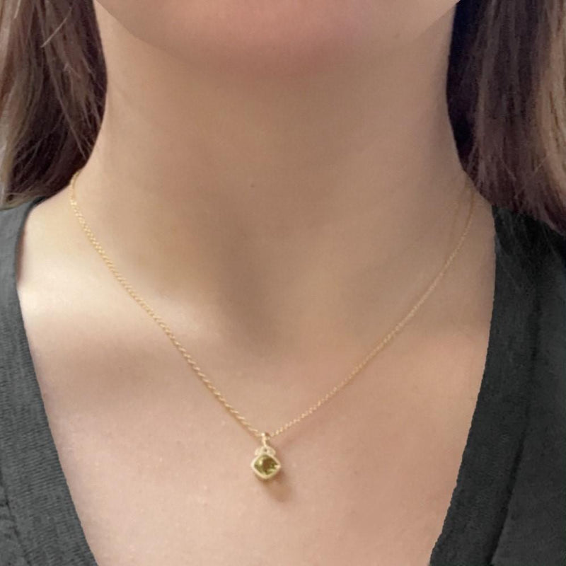Peridot and Diamond Necklace